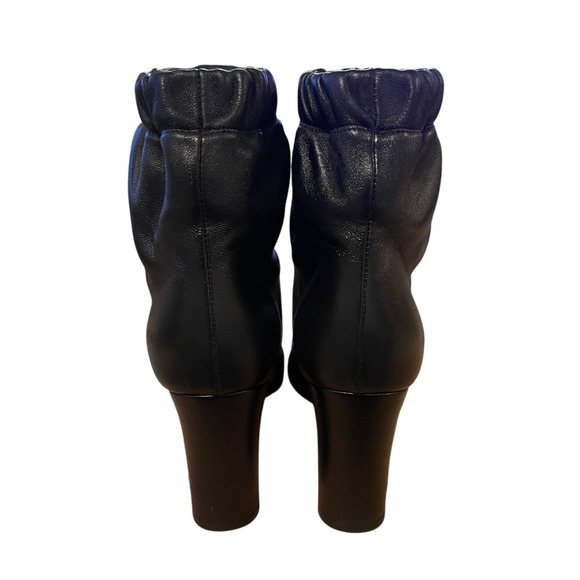 Jimmy Choo 8.5 Marva Scrunch Top Leather Ankle Bootie Boot Block Heel Black 39 - Picture 8 of 10